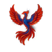 Digital Ashes Recovery & Ai logo featuring a neon orange and blue phoenix with integrated digital circuitry.
