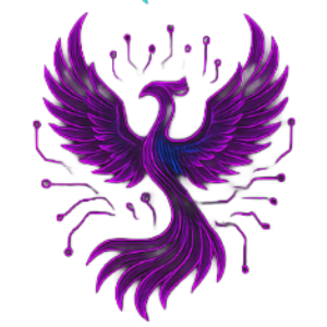 Purple phoenix with pink circuitry